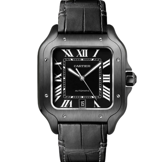 Cartier Santos leather Super Clone Swiss Machine (41.9mm x 35.1mm)