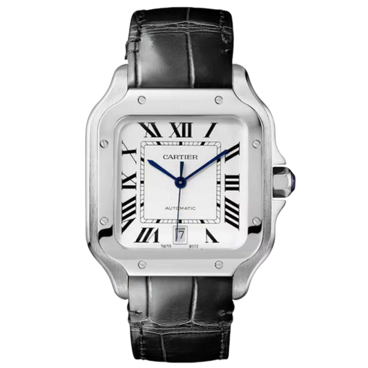Cartier Santos leather Super Clone Swiss Machine (41.9mm x 35.1mm)