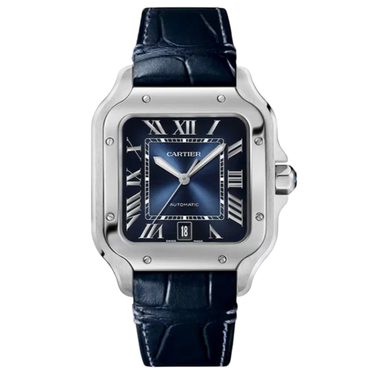 Cartier Santos leather Super Clone Swiss Machine (41.9mm x35.1mm)